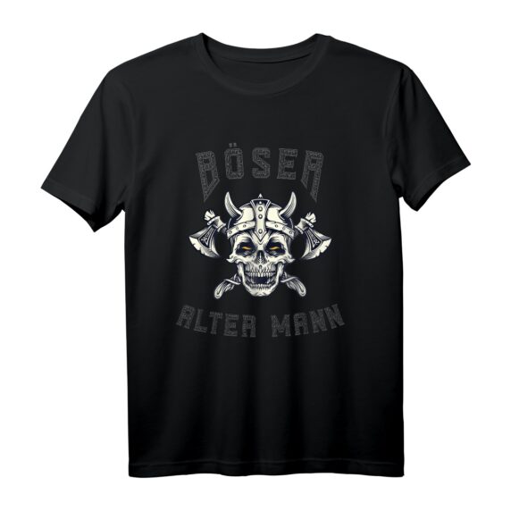 Böser alter Mann Totenkopf Wikinger T-Shirt  Markiges Design für Geburtstage, Vatertag & nordische Mythologie Fans