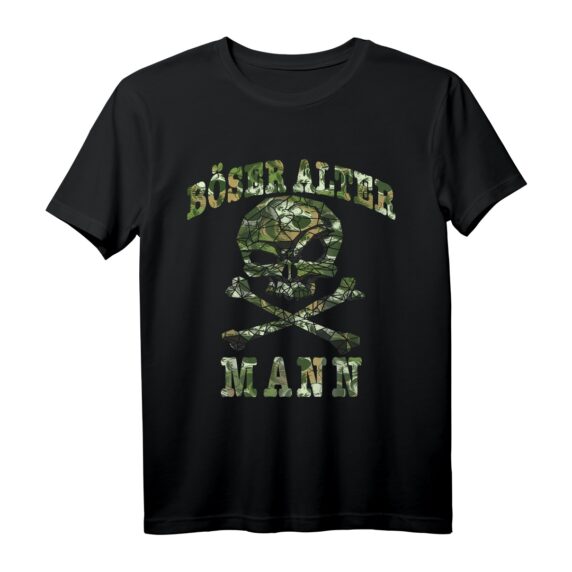 Böser Alter Mann Vater Großvater Totenkopf Skull T-Shirt  Sarkastisches Humor-Design für Geburtstage, Weihnachten & Vatertag