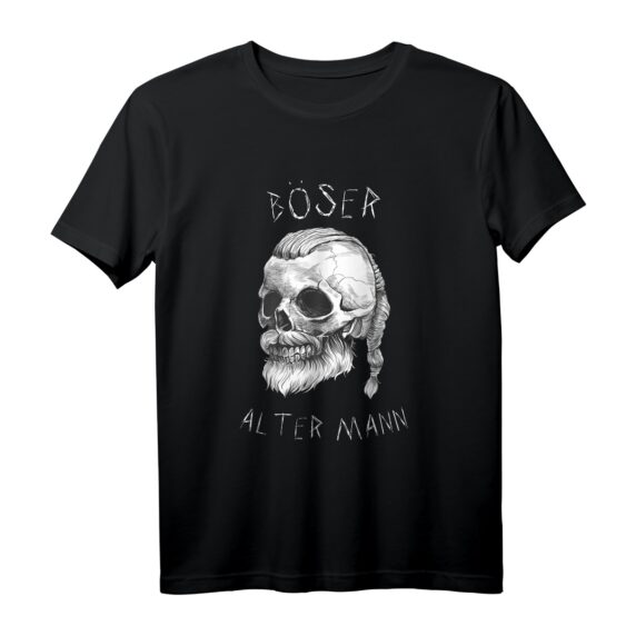Böser Alter Mann Wikinger T-Shirt  Lustiges Ironisches Design für Biker, Männer mit Humor & schwarzen Sprüchen