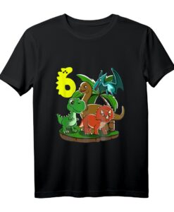 Dinosaurier Geburtstag T-Shirt zum 6. Geburtstag - Perfekt für Dinosaurier-Fans, Jungen und Mädchen, mit süßen Dino-Designs für die Kinderparty