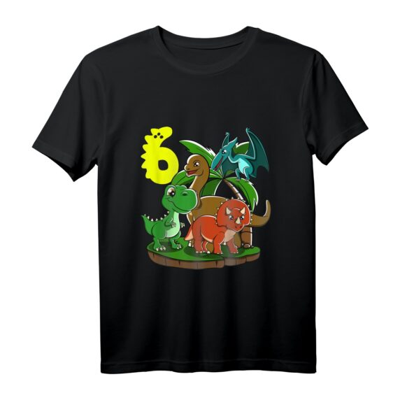 Dinosaurier Geburtstag T-Shirt zum 6. Geburtstag - Perfekt für Dinosaurier-Fans, Jungen und Mädchen, mit süßen Dino-Designs für die Kinderparty