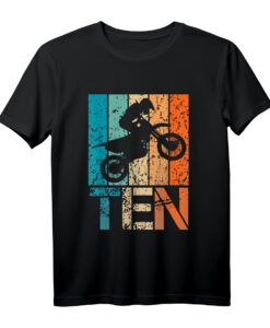 Dirt Bike 10. Motocross Geburtstag T-Shirt für Kinder - Perfekt für 10-jährige Jungen und Mädchen bei ihrer Dirt Bike Party