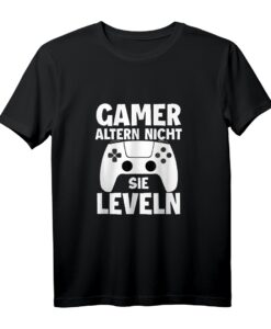 Gamer altern nicht sie leveln T-Shirt - Lustiges Gaming Geschenk für Zockerinnen, Spieler & Geek mit Controller & Herzschlag Motiv