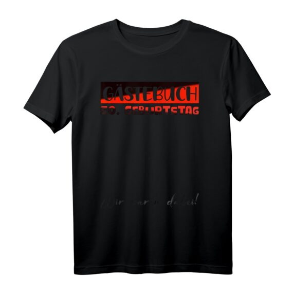 Gästebuch Frauen Männer Gäste Unterschrift T-Shirt zum 50. Geburtstag  Lustiges Party-Shirt mit Platz für Unterschriften & Geburtstagsdeko