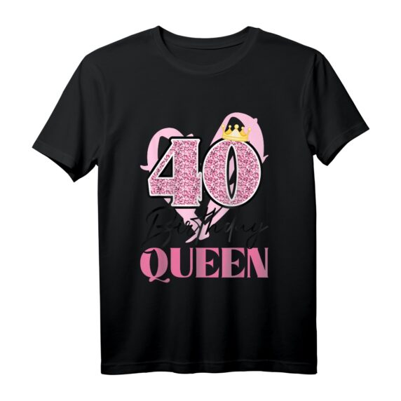 Geburtstag 40 Jahre alt Vintage Königin Krone T-Shirt  Coole Geschenkidee für Frau oder Mama zum 40. Geburtstag