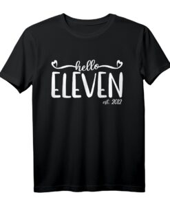 Hello Eleven Est. 2012 T-Shirt  Perfektes 11. Geburtstag Geschenk für Mädchen und Kinder, Party-Outfit & Dekoration