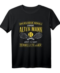 Herren Alter Mann mit Tennisschläger - Lustiges 40. Geburtstag T-Shirt für Tennisfans und Rentner