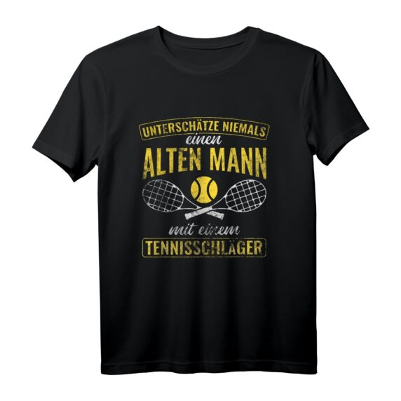 Herren Alter Mann mit Tennisschläger - Lustiges 40. Geburtstag T-Shirt für Tennisfans und Rentner