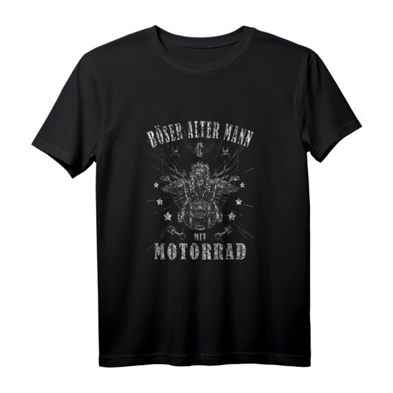 Herren Biker Bike Sarkasmus - Böser alter Mann mit Motorrad T-Shirt für humorvolle Motorradfahrer, Rentner und Opa