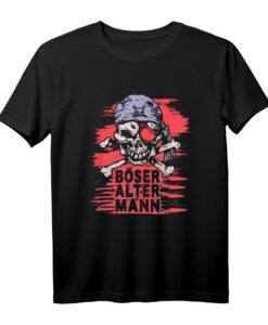 Herren Böser Alter Mann Piraten Seemann T-Shirt mit Totenkopf Design - Klassisch geschnitten, langlebig & humorvoll für Rentner Männer