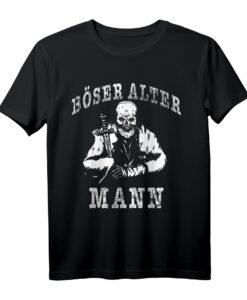 Herren Böser Alter Mann Wikinger Totenkopf T-Shirt  Lustiges Sarkasmus Design für Opa, Vater & Männer zum Geburtstag, Weihnachten oder Vatertag