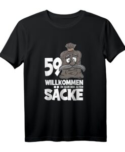 Herren Lustig Geschenkidee zum 59. Geburtstag - Cooles T-Shirt mit Spruch 'Willkommen im Club der alten Säcke' für Männer, Partner, Bruder & Freunde