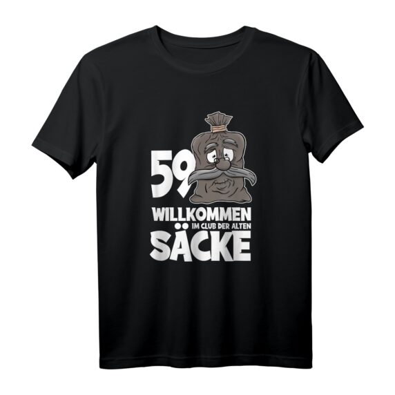 Herren Lustig Geschenkidee zum 59. Geburtstag - Cooles T-Shirt mit Spruch 'Willkommen im Club der alten Säcke' für Männer, Partner, Bruder & Freunde