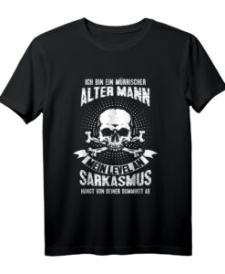 Herren Lustiges Rentner T-Shirt - Ich bin ein alter mürrischer Mann mit Sarkasmus Spruch, perfektes Opa und Rentner Geschenk