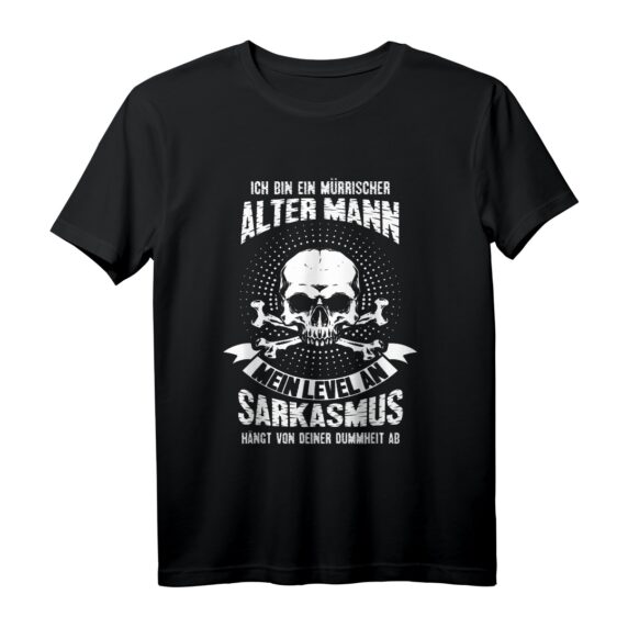 Herren Lustiges Rentner T-Shirt - Ich bin ein alter mürrischer Mann mit Sarkasmus Spruch, perfektes Opa und Rentner Geschenk