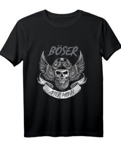 Herren Opa Großvater Motorrad Biker Böser Alter Mann T-Shirt - Lustiges Vintage Style Shirt für Opa, Papa & Onkel mit Humor