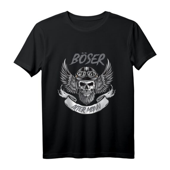 Herren Opa Großvater Motorrad Biker Böser Alter Mann T-Shirt - Lustiges Vintage Style Shirt für Opa, Papa & Onkel mit Humor