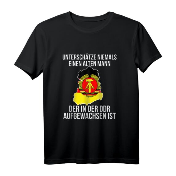 Herren Ossi - Unterschätze niemals einen alten Mann der in der DDR lebt T-Shirt - Nostalgisches Ostalgie Geschenk für Ostdeutschland Fans