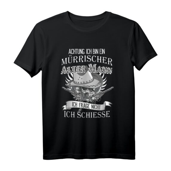 Herren Rentner Humor T-Shirt  Lustiger Western Look für alte Männer, Opa, Vater & Großvater, perfekt als Geschenk zu Weihnachten oder Geburtstag