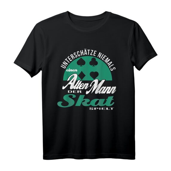 Herren Skatspieler Kartenspielen Skatkarten Skat Alter Mann Spruch T-Shirt - Lustiges Geschenk für Skatfans zu Weihnachten, Geburtstag & Vatertag
