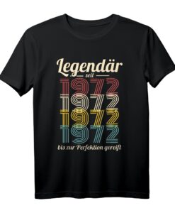 Jahrgang 1972 Geschenk Retro T-Shirt  51 Jahre Geburtstag, Legendär seit 1972, Witziges und cooles Geburtstags-Shirt für Männer und Frauen
