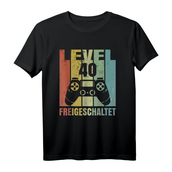 Level 40 freigeschaltet Gamer Geburtstag T-Shirt  Lustiges 40 Jahre alt Geschenk für Zocker und Gaming-Fans