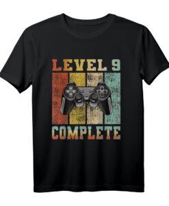 Level 9 complete Gamer T-Shirt für 9-Jährige - Perfektes Geburtstagsgeschenk und Party-Outfit für Kinder, die Videospiele lieben