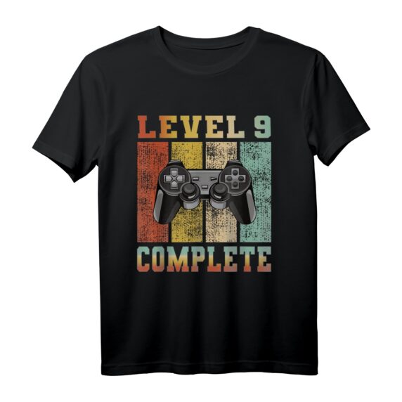 Level 9 complete Gamer T-Shirt für 9-Jährige - Perfektes Geburtstagsgeschenk und Party-Outfit für Kinder, die Videospiele lieben