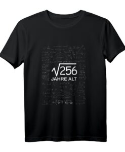 Lustiges 16. Geburtstag T-Shirt mit Wurzel aus 256 Motiv  Perfektes Geschenk für Jungen und Mädchen zum 16. Geburtstag, ideal für Mathe-Fans