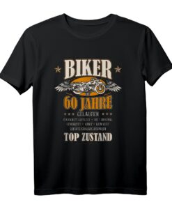 Lustiges 60. Geburtstag Biker Motorrad Mann Geschenk T-Shirt - Born to be wild, perfekt für Rocker und Motorradfans