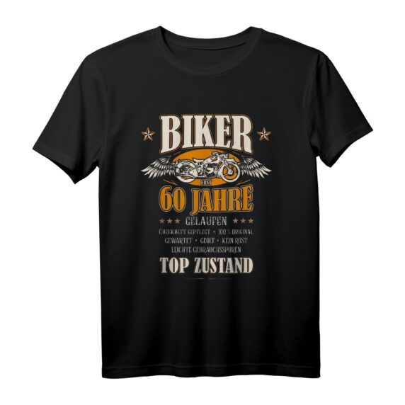 Lustiges 60. Geburtstag Biker Motorrad Mann Geschenk T-Shirt - Born to be wild, perfekt für Rocker und Motorradfans