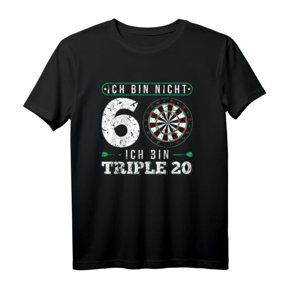 Lustiges Dart T-Shirt zum 60. Geburtstag  Humorvolles Geschenk für Dartspieler, Dartfans & Dartkönige