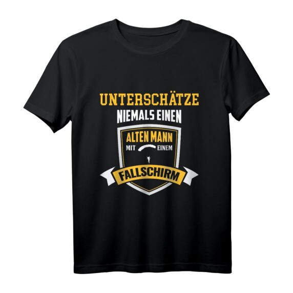 Lustiges Fallschirmspringer T-Shirt für Opas & Väter  Unterschätze niemals einen alten Mann mit Fallschirm  Perfekt für Weihnachten & Geburtstag