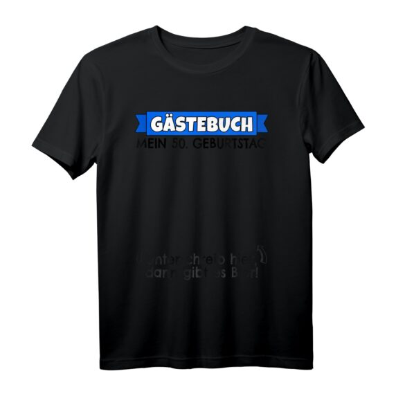 Lustiges Gästebuch zum 50. Geburtstag für Männer & Frauen - 50er Design, Unterschriftenbuch & T-Shirt für den runden Geburtstag