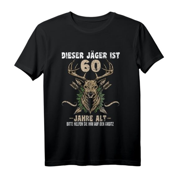 Lustiges Jäger T-Shirt zum 60. Geburtstag  Vintage Design für Jagdbegeisterte Waidmänner, Opa, Vater & Freund