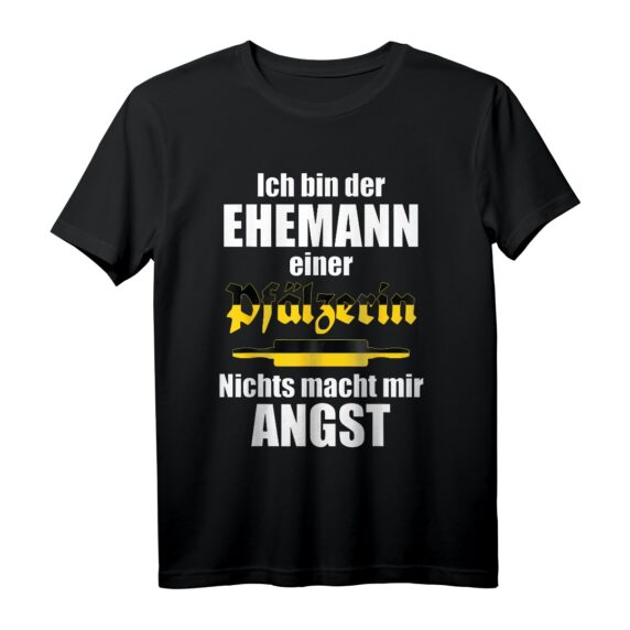 Lustiges Pfälzer Spruch T-Shirt für Ehemänner | Original mit Landesfarben in Schwarz und Gelb