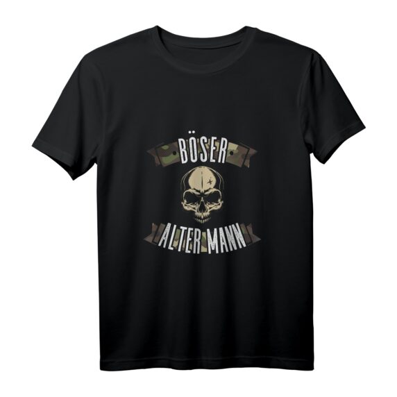 Lustiges Totenkopf T-Shirt für Herren  Großvater, Opa & Vatertag Geschenk mit Camouflage-Design und Skeleton-Motiv