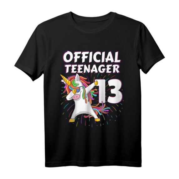 Official Teenager 13 Jahre alt Einhorn T-Shirt - Geburtstagsgeschenk für Mädchen und Jungen, Level 13 Unlocked