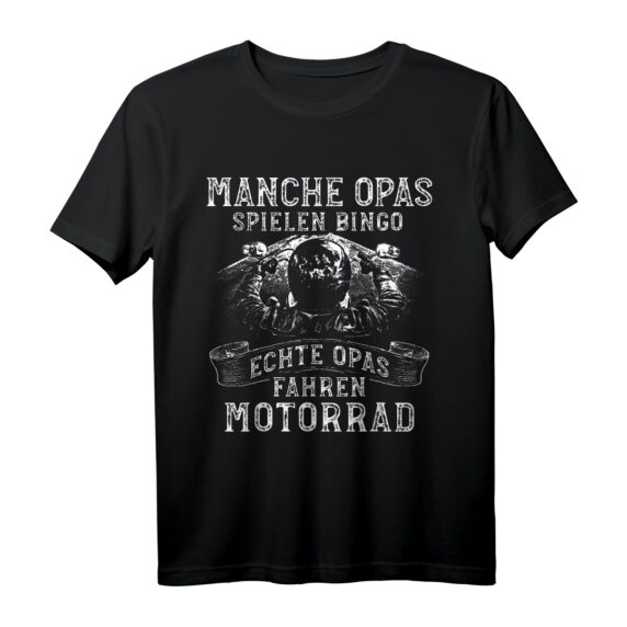 Opa Motorrad T-Shirt - Lustiges Biker Bingo Shirt für ältere Motorradfahrer, perfektes Geschenk zum Geburtstag & Vatertag