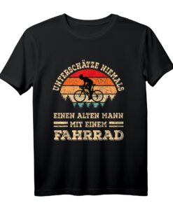 Radfahrer T-Shirt für Männer mit Spruch 'Unterschätze Niemals Einen Alten Mann Mit Einem Fahrrad'  Lustiges Retro Radsport Design für Radliebhaber