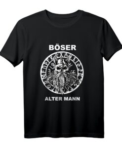 Retro Böser alter Mann Wikinger Totenkopf Schädel Skull T-Shirt  Maskulines Design mit klassischem Schnitt