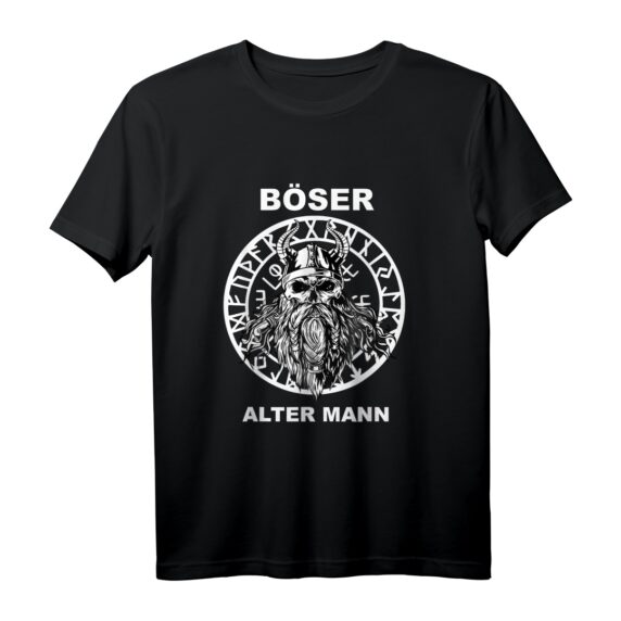 Retro Böser alter Mann Wikinger Totenkopf Schädel Skull T-Shirt  Maskulines Design mit klassischem Schnitt