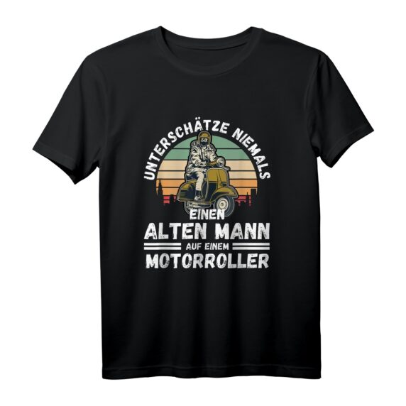 Rollerfahrer Geschenkidee für Männer - Unterschätze nie einen alten Mann T-Shirt für Geburtstag & Weihnachten