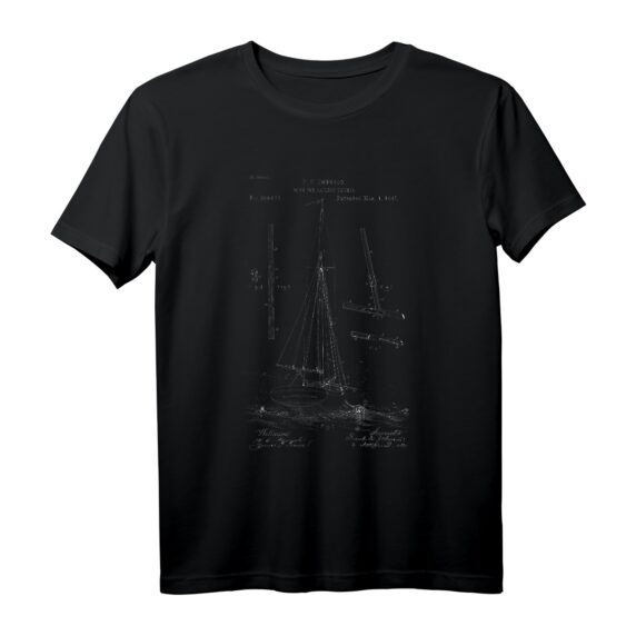 Segelsegler mit Segelboot Vintage Druck T-Shirt  Ideal für Segel-, Yacht- & Schiffsbegeisterte, Strand- und Karibikliebhaber