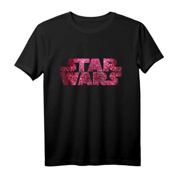 Star Wars Pink Glitter Logo T-Shirt - Offizielles Merchandise für Männer, Frauen, Jungen und Mädchen
