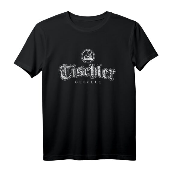 Tischler Geselle T-Shirt mit Zunftzeichen in alt-gotischer Schrift  Perfektes Geschenk zur Gesellenprüfung und für stolze Handwerker