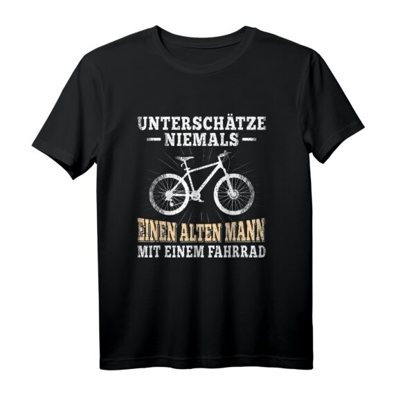 Unterschätze Niemals Einen Alten Mann Fahrrad T-Shirt  Lustiges Mountainbike Design für Radfahrer und Fahrradliebhaber