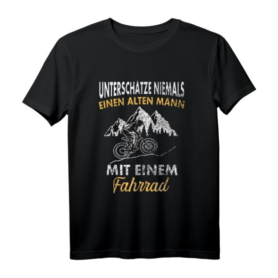 Unterschätze niemals einen alten Mann mit einem Fahrrad T-Shirt - Lustiges Geschenk für Fahrradfahrer, Papa, Opa & Rentner zum Geburtstag & Vatertag