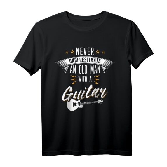 Unterschätze Niemals Einen Alten Mann Mit Einer Bass Gitarre T-Shirt  Lustiges Musiker Geschenk für Gitarristen & Bassspieler zum Geburtstag, Vatertag & Weihnachten