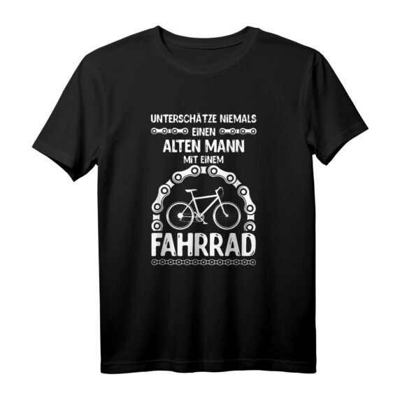 Unterschätze Niemals Einen Alten Mann Mit Fahrrad T-Shirt  Lustiges Radfahrer Motiv für Papa, Opa & Freunde, Perfekt als Geschenk zum Vatertag & Geburtstag